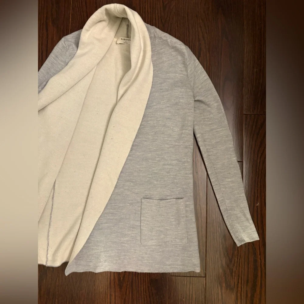 Babaton Women's Gray and Cream Cardigan Sweater - Size S - Picture 2 of 5
